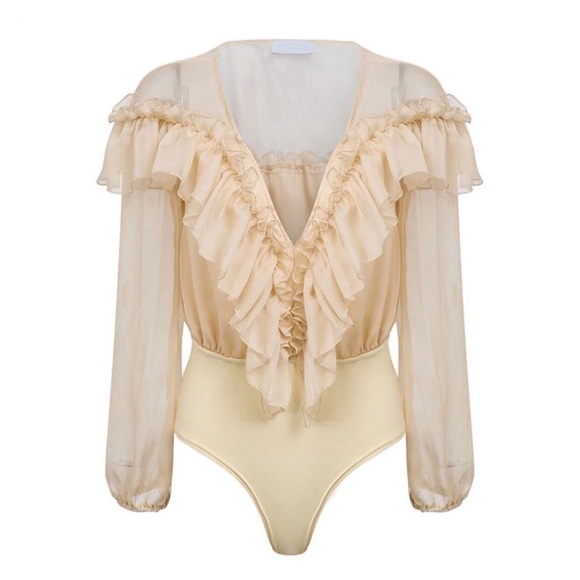 Emilyn Sheer Ruffle Bodysuit - Picture 3 of 8
